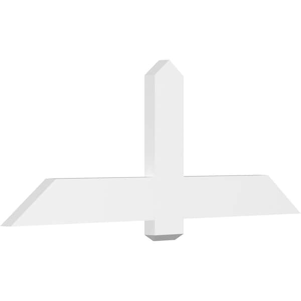 Ekena Millwork Eugene Architectural Grade PVC Gable Bracket, 60"W x 22 1/2"H x 2"D x 6"F, 9/12 Pitch GBP060X23X0206EUG00 - main
